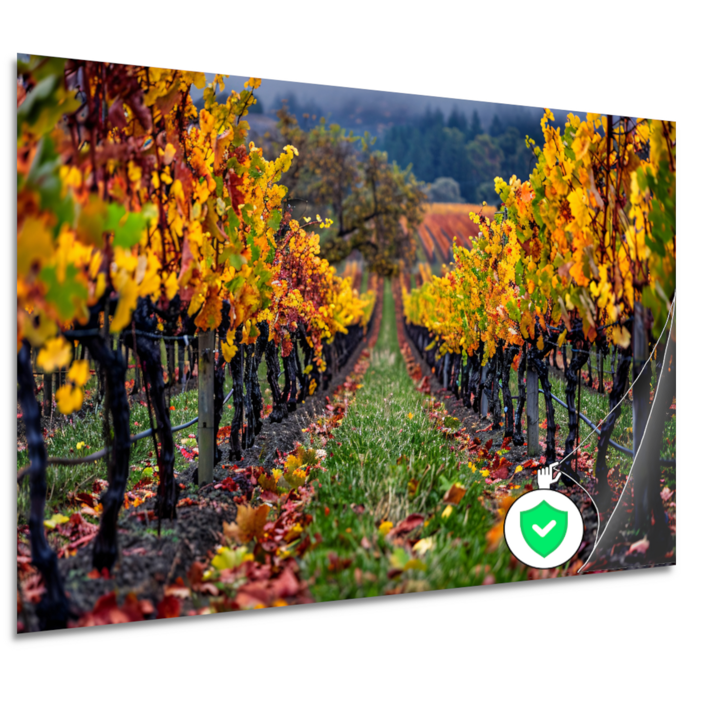 Herfst in de wijngaard met kleurenpracht poster
