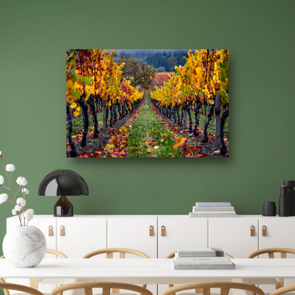 Herfst in de wijngaard met kleurenpracht canvas