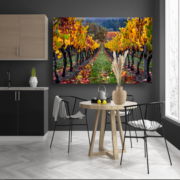Herfst in de wijngaard met kleurenpracht canvas