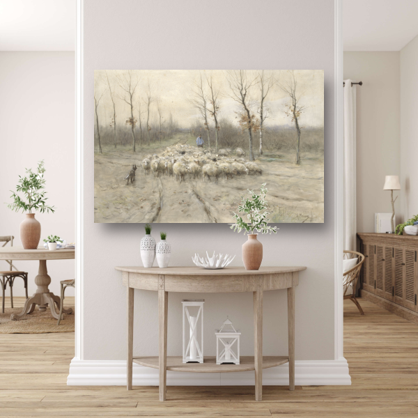 Schapenkudde op de heide bij Laren - Anton Mauve acrylglas