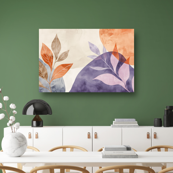 Abstracte Waterverf Bladeren in Warme Tinten acrylglas