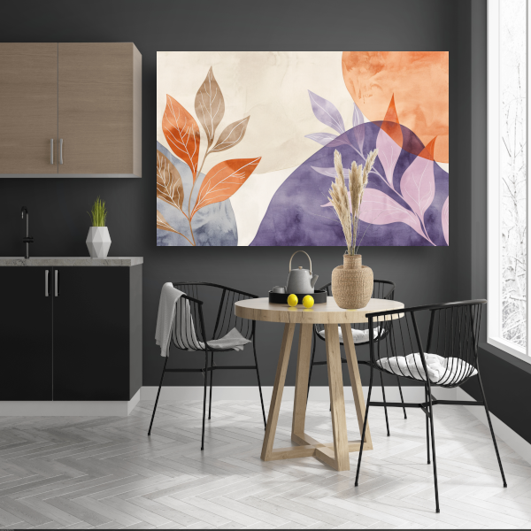 Abstracte Waterverf Bladeren in Warme Tinten acrylglas