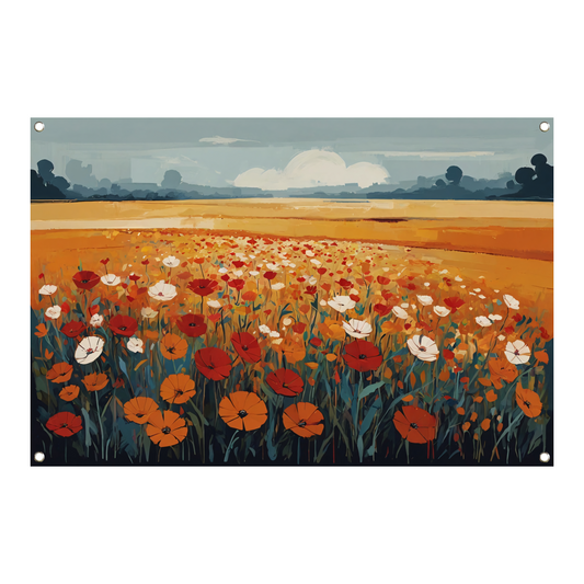 Vibrant Summer Poppies in Full Bloom tuinposter