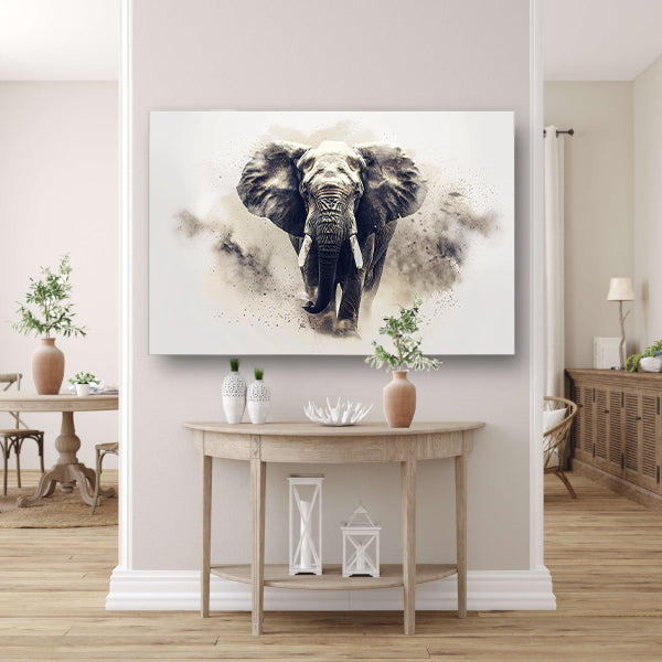 Majestueus olifant portret in zwart-wit poster