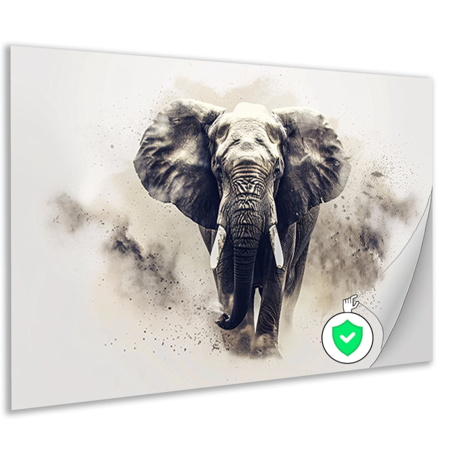Majestueus olifant portret in zwart-wit poster