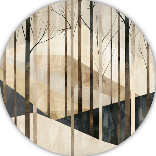 Stilistische Sepiatinten Boslandschap aluminium muurcirkel