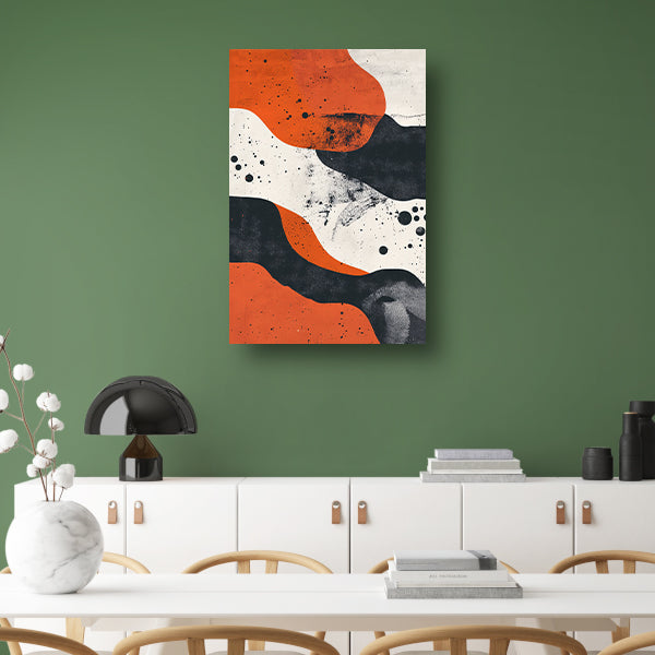 Abstract met oranje en zwart poster