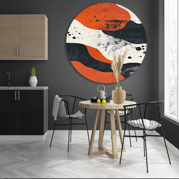 Abstract met oranje en zwart forex muurcirkel