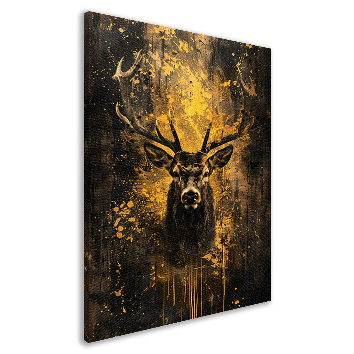 Mystiek hert in abstracte expressieve kleuren canvas