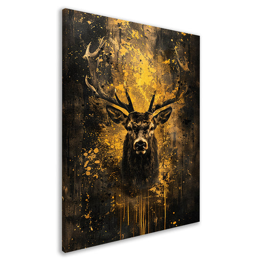 Mystiek hert in abstracte expressieve kleuren canvas