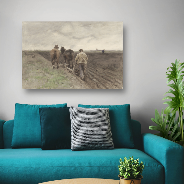 Ploegende boer - Anton Mauve acrylglas