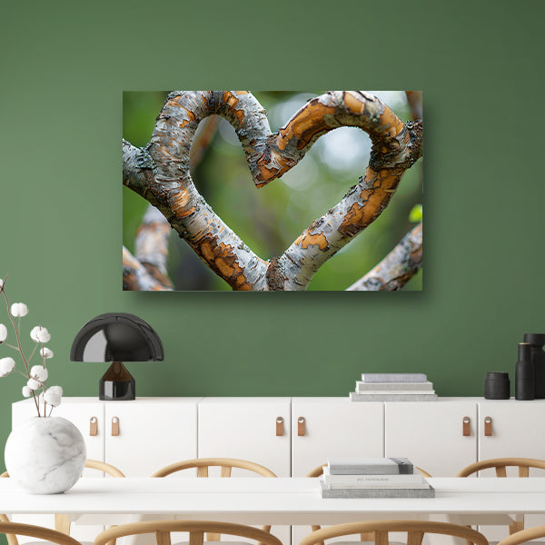 Hartvormige verweving van boomtakken poster
