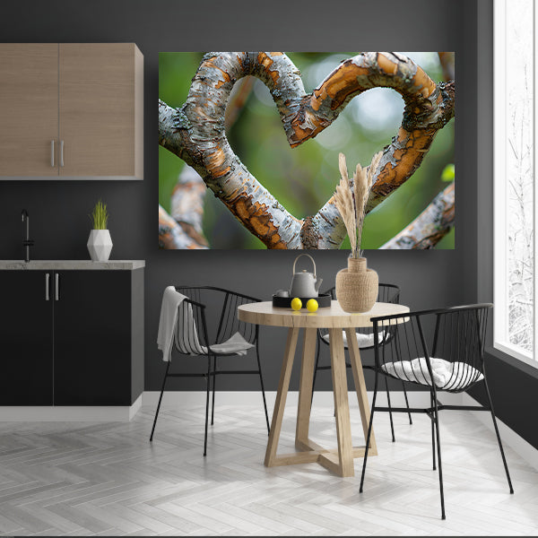 Hartvormige verweving van boomtakken poster