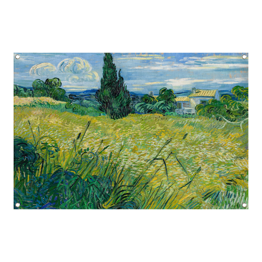 Groen Tarweveld met Cipres - Vincent van Gogh tuinposter