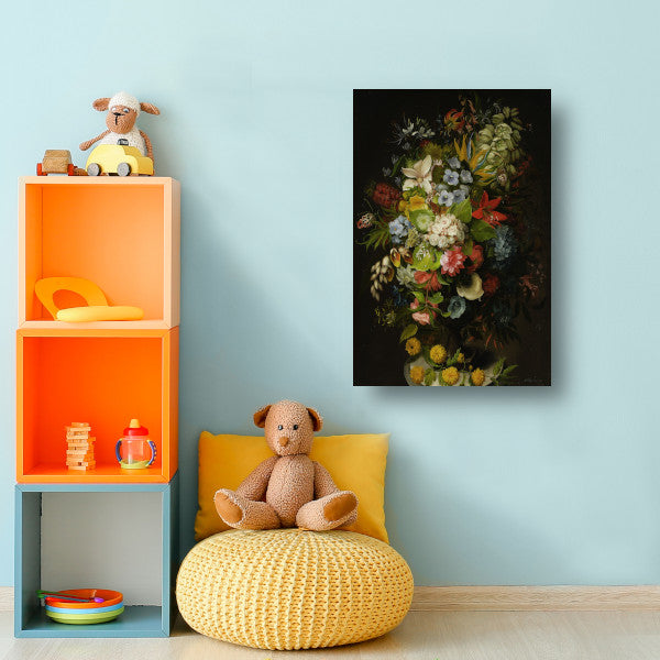 Een boeket bloemen in een vaas - Daniel Schultz canvas