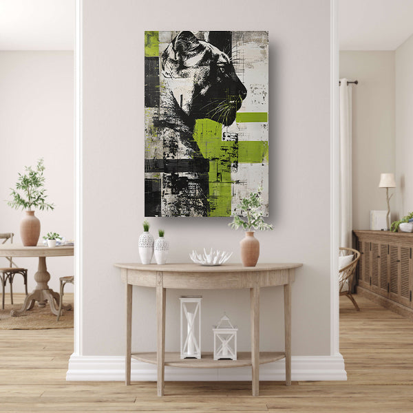 Abstracte schilderij van een zwarte panter acrylglas