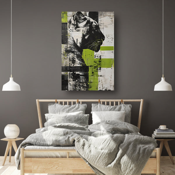 Abstracte schilderij van een zwarte panter canvas