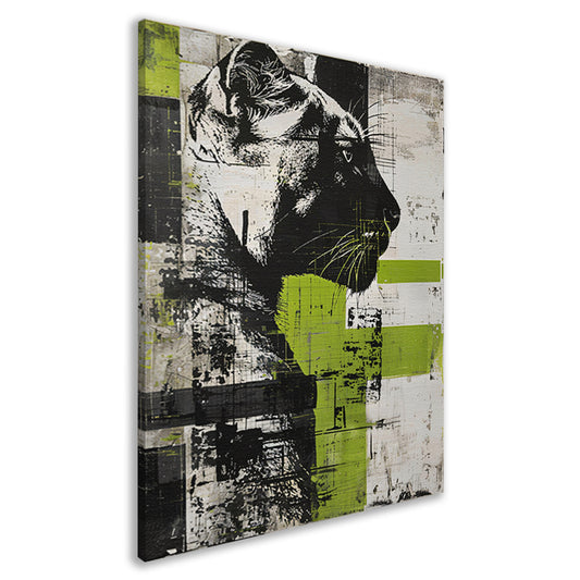 Abstracte schilderij van een zwarte panter canvas