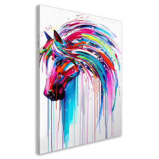 Abstract kleurrijk paardenschilderij voor moderne interieurs canvas