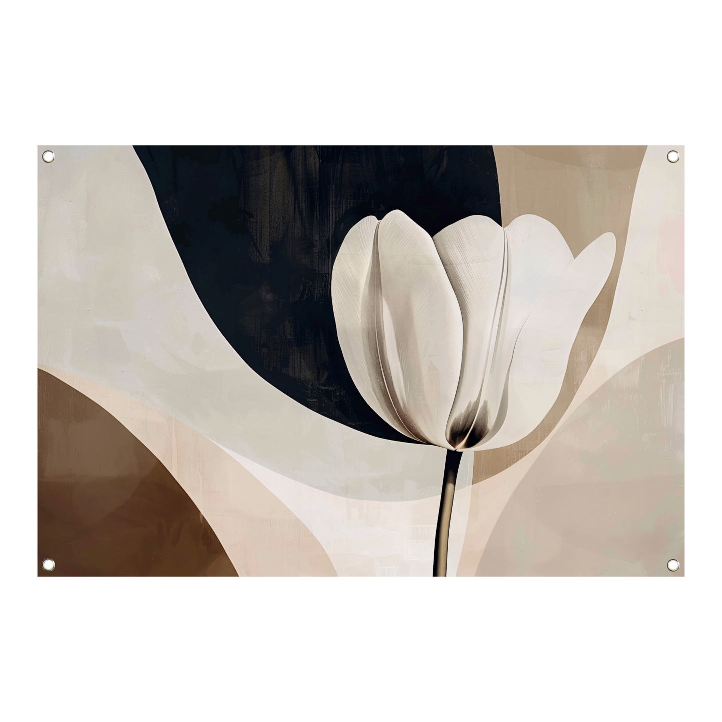 Abstracte Tulp in Monochrome Tinten tuinposter