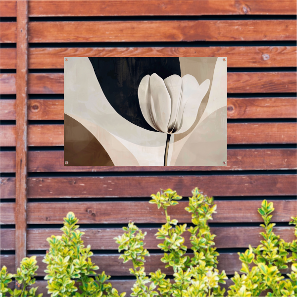 Abstracte Tulp in Monochrome Tinten tuinposter