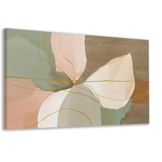 Abstract schilderij met lijnen in Japandi-stijl canvas