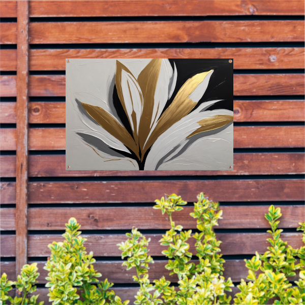 Gouden Bloesem op Abstract Wit tuinposter