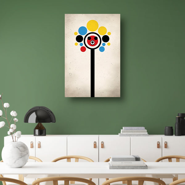 Abstract Beer Met Kleurrijk Cirkels canvas met baklijst