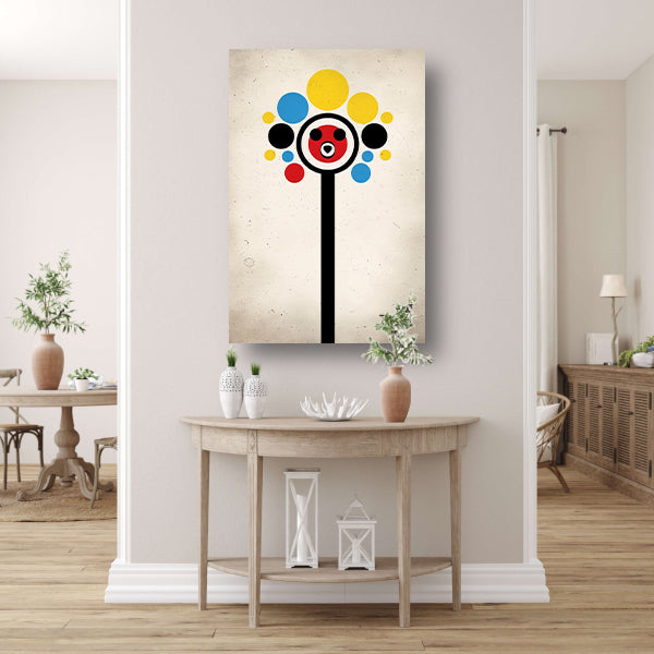 Abstract Beer Met Kleurrijk Cirkels canvas met baklijst