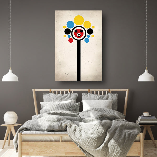 Abstract Beer Met Kleurrijk Cirkels canvas met baklijst