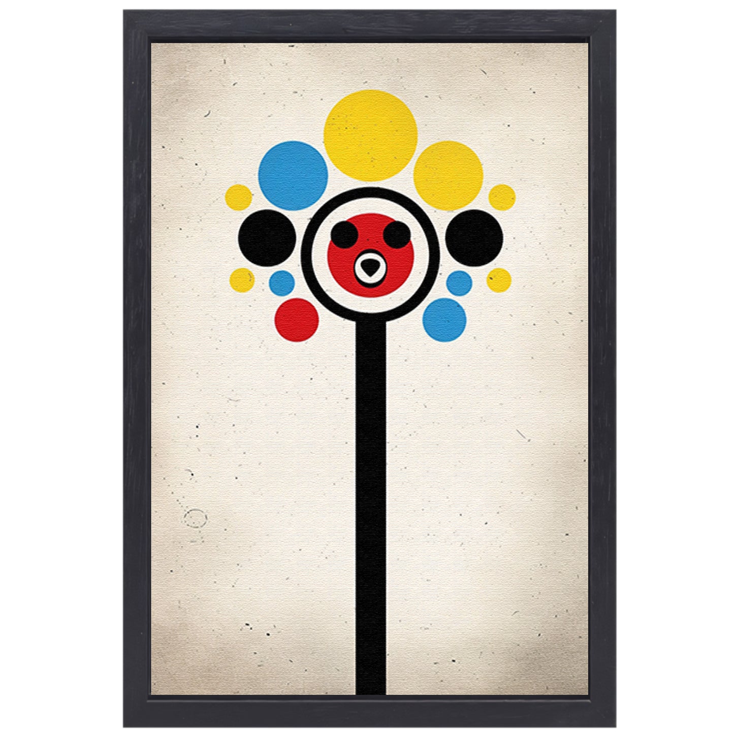 Abstract Beer Met Kleurrijk Cirkels canvas met baklijst