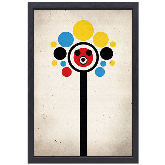 Abstract Beer Met Kleurrijk Cirkels canvas met baklijst