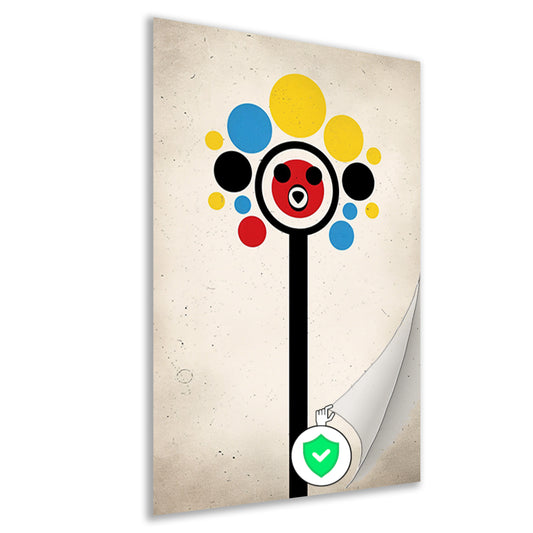 Abstract Beer Met Kleurrijk Cirkels poster