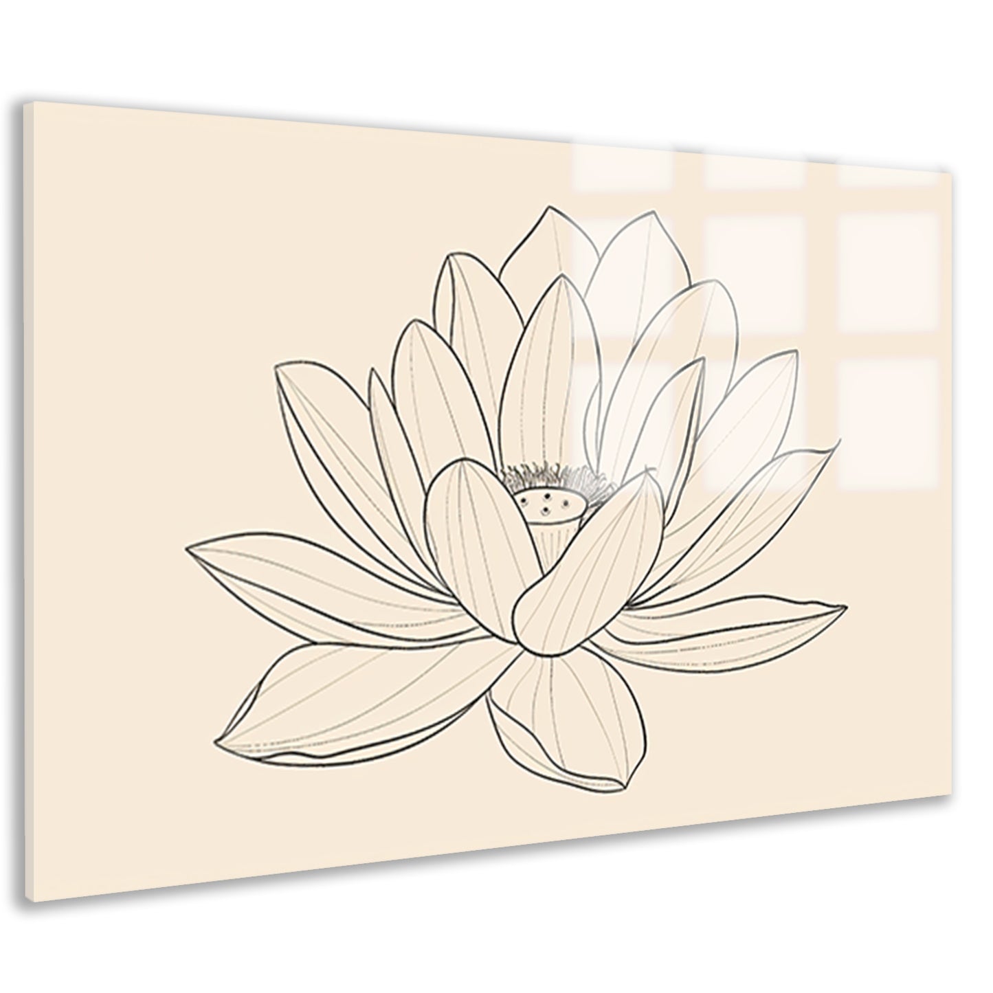 Elegante Lijntekening van Bloeiende Bloem acrylglas