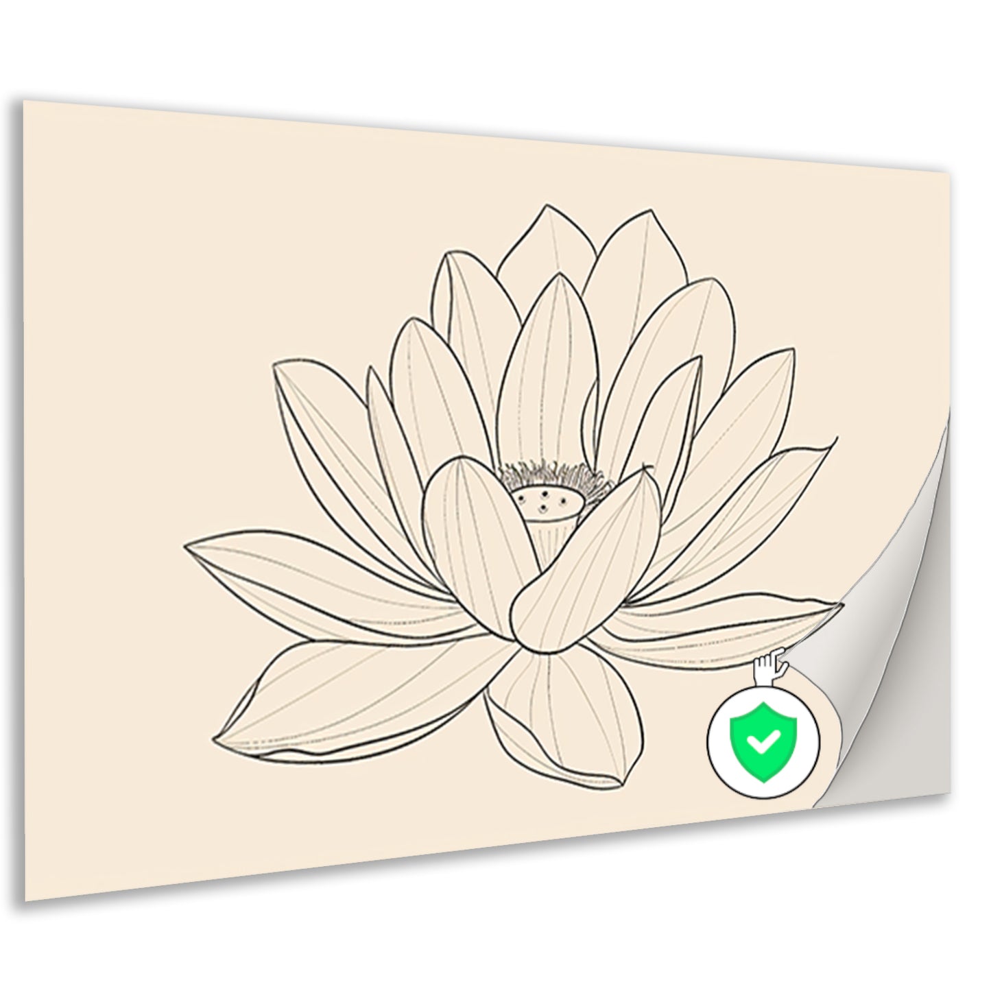 Elegante Lijntekening van Bloeiende Bloem poster