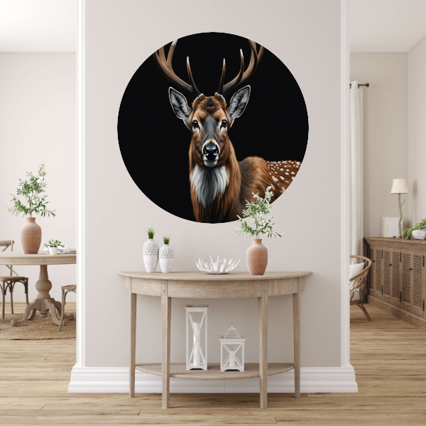 Majestueuze Hertenblik in Moderne Kunst forex muurcirkel