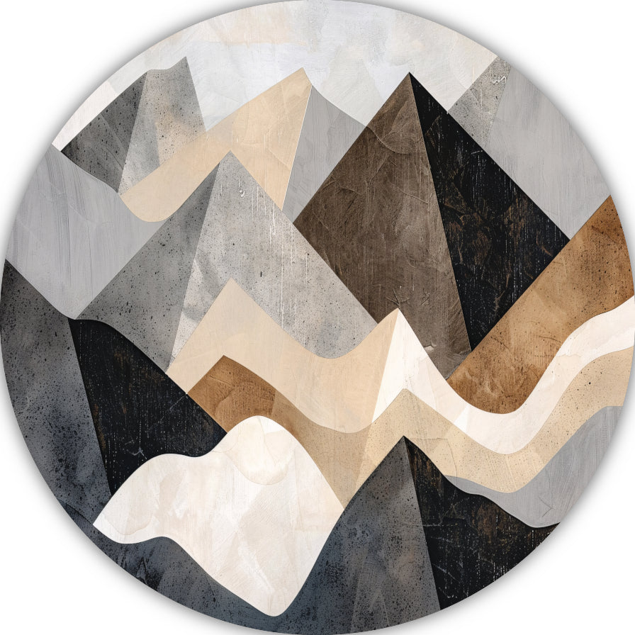 Abstracte bergen in aardetinten minimalistisch design forex muurcirkel