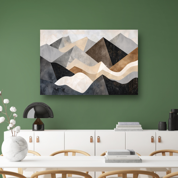 Abstracte bergen in aardetinten minimalistisch design canvas