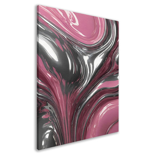 Reflectie van zilver en roze in abstractie canvas