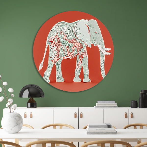 Kleurrijk Pop Art ontwerp van olifant forex muurcirkel