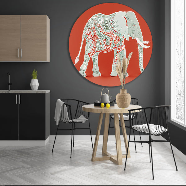 Kleurrijk Pop Art ontwerp van olifant forex muurcirkel