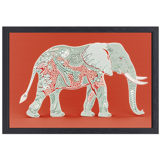 Kleurrijk Pop Art ontwerp van olifant canvas met baklijst
