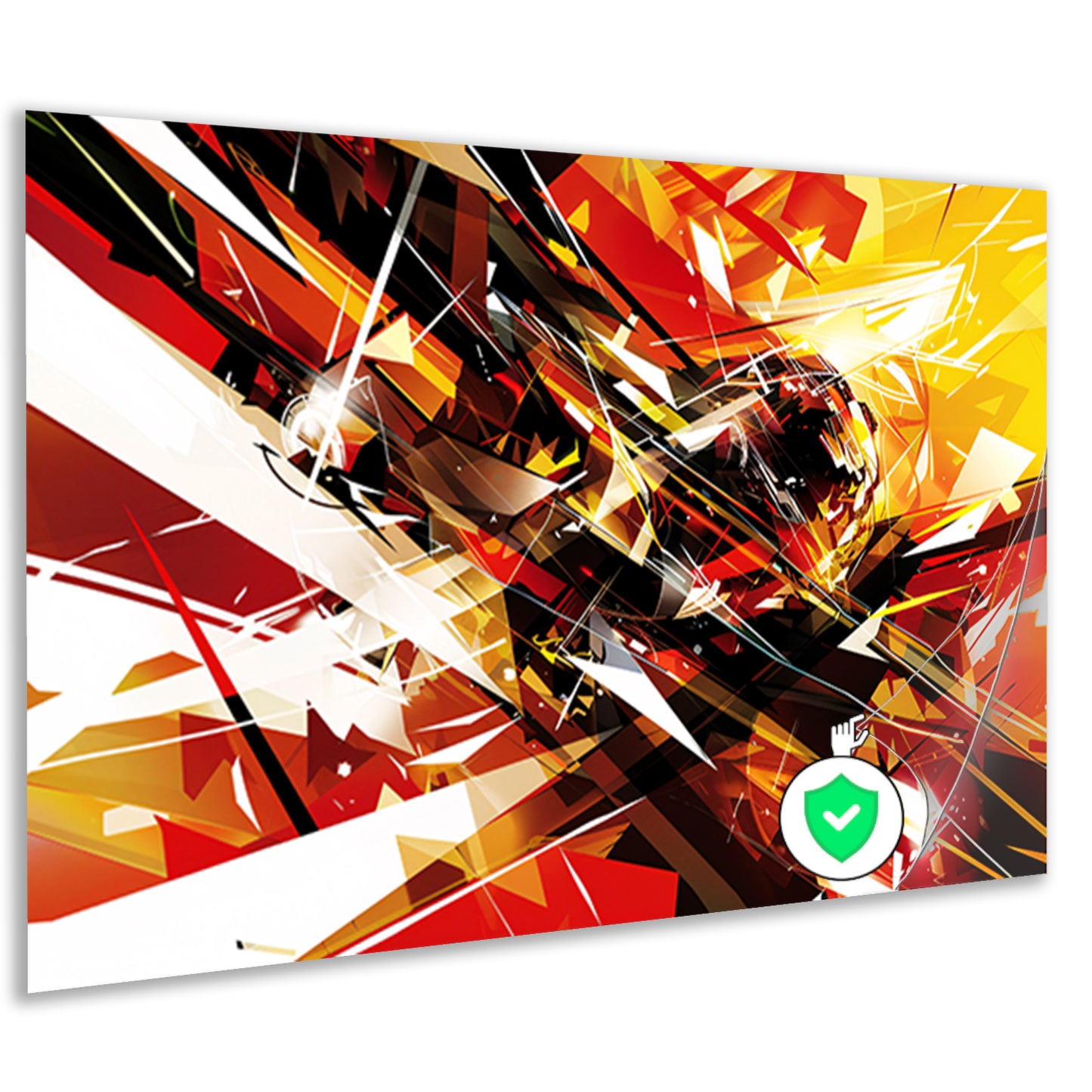 Abstracte energie-uitbarsting in levendige kleuren poster