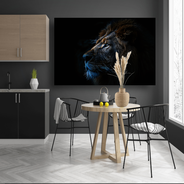 De stille majesteit van de nachtelijke leeuw canvas