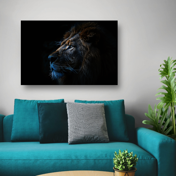 De stille majesteit van de nachtelijke leeuw canvas