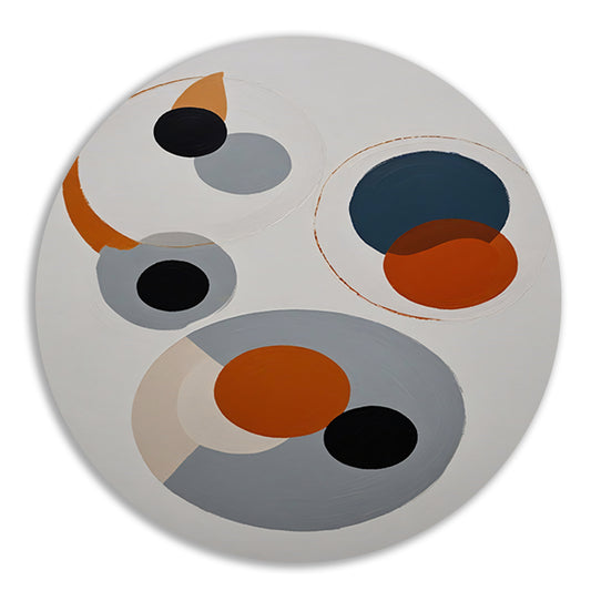 Abstracte Harmonie van Gelaagde Cirkels aluminium muurcirkel