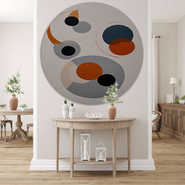 Abstracte Harmonie van Gelaagde Cirkels aluminium muurcirkel