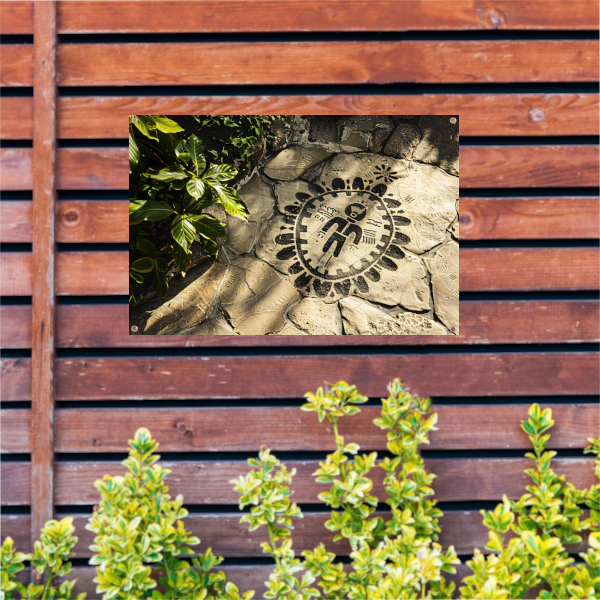 Schildpad op stenen pad tuinposter