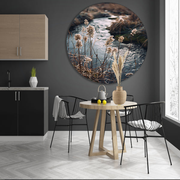 Rietpluimen langs kabbelend water forex muurcirkel