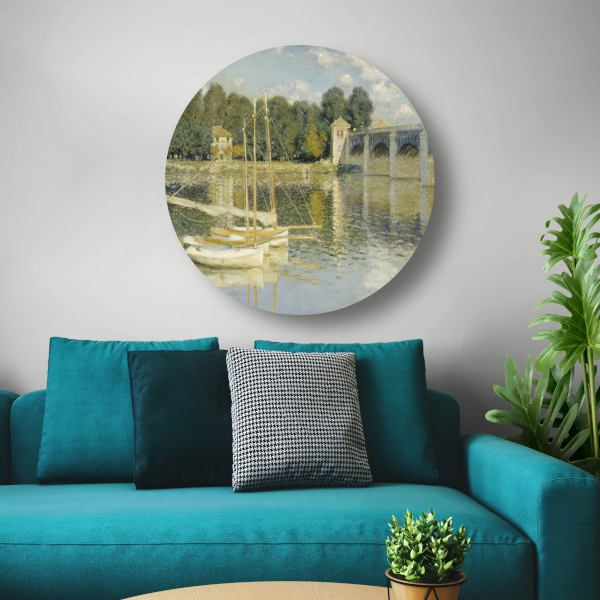 Le Pont dArgenteuil - Claude Monet aluminium muurcirkel